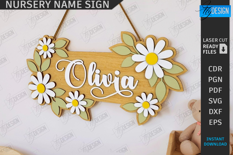 Nursery Name Sign Laser Cut|Wall Decor|Kids Room|Wall Signs
