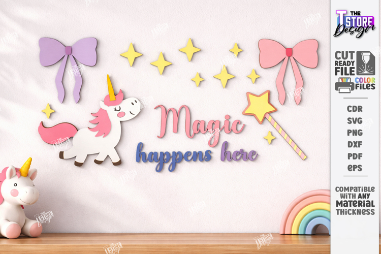 Nursery Wall Decor Laser Cut | Kids Room Decor | Kids Laser