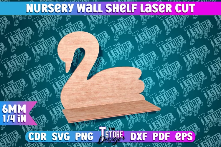 Swan Nursery Wall Shelf Laser Cut | Laser Cut Design | CNC
