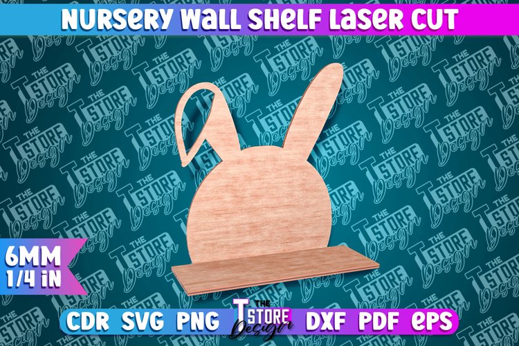 Hare Nursery Wall Shelf Laser Cut | Laser Cut Design | CNC