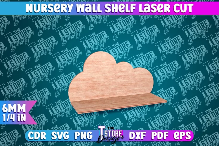Cloud Nursery Wall Shelf Laser Cut | Laser Cut Design | CNC