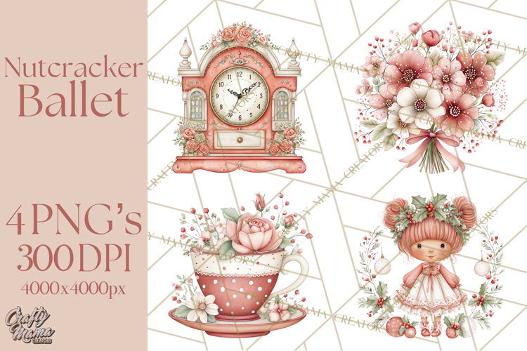Nutcracker Ballet Christmas Clipart PNG