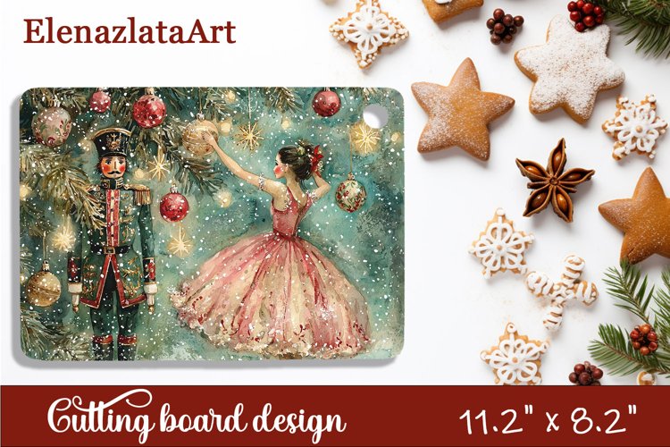 Vintage Nutcracker Engraved Cutting Board PNG Design