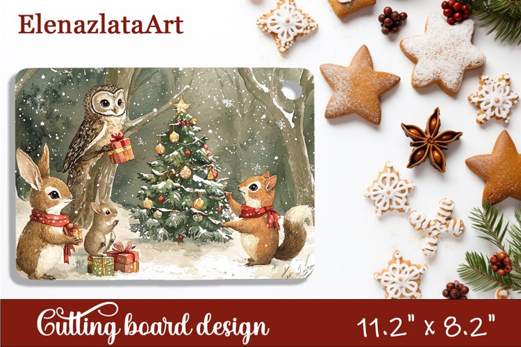 Vintage christmas Cutting Board PNG Design