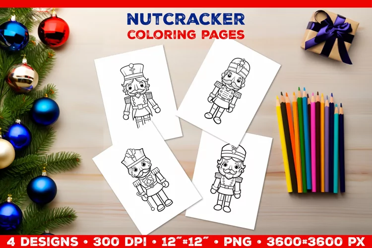 Whimsical Nutcracker Coloring Pages for Kids. Nutcracker PNG