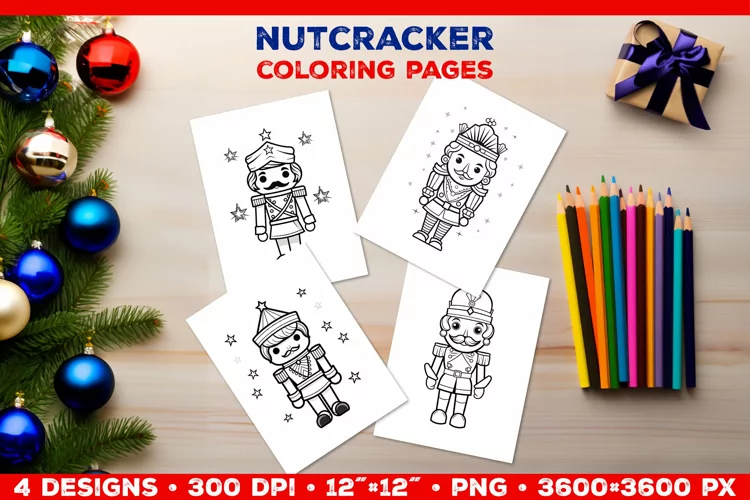 Whimsical Nutcracker Coloring Pages for Kids. Nutcracker PNG