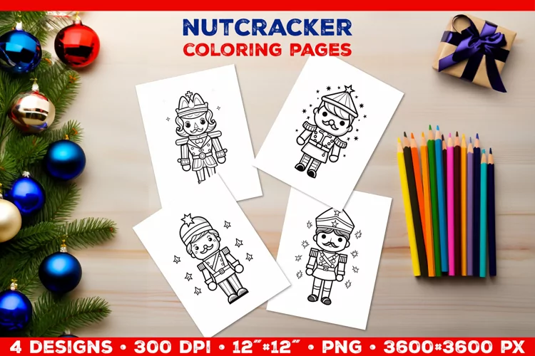 Whimsical Nutcracker Coloring Pages for Kids. Nutcracker PNG