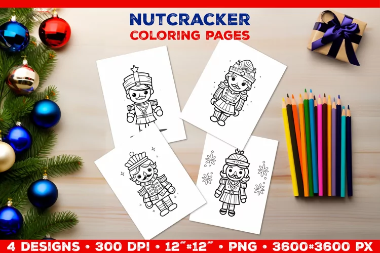 Whimsical Nutcracker Coloring Pages for Kids. Nutcracker PNG