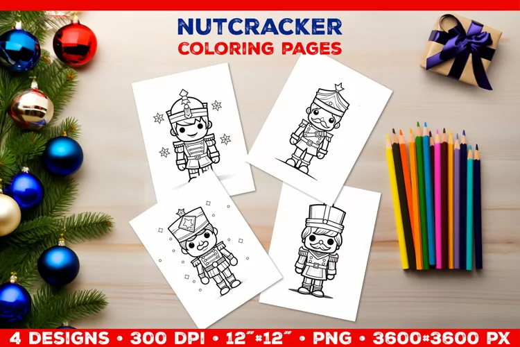 Whimsical Nutcracker Coloring Pages for Kids. Nutcracker PNG