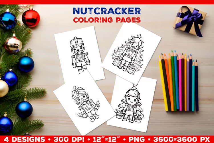 Whimsical Nutcracker Coloring Pages for Kids. Nutcracker PNG