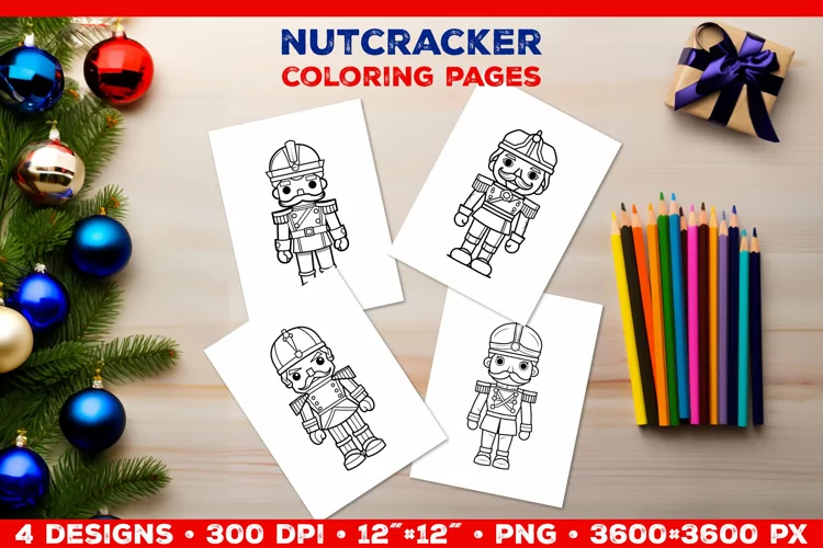 Whimsical Nutcracker Coloring Pages for Kids. Nutcracker PNG