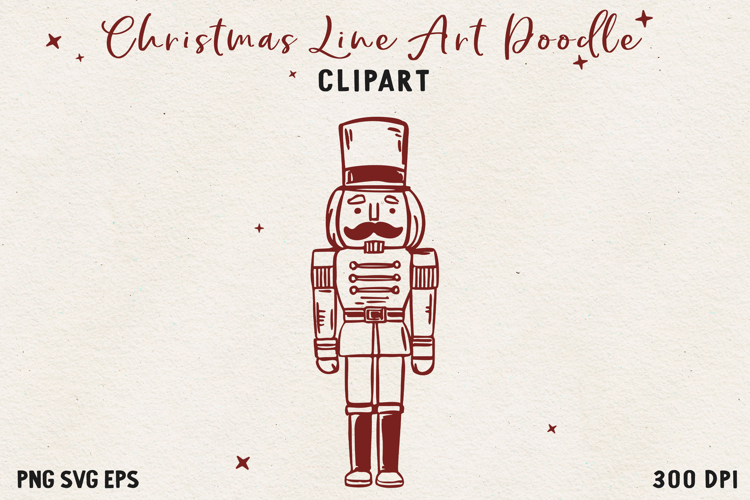 Vintage Hand-Drawn Christmas Illustration| Line Art Clipart