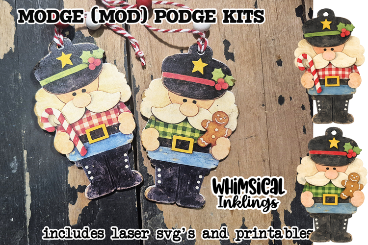 Nutcracker Duo Mod Podge Ornaments SVG and Printables