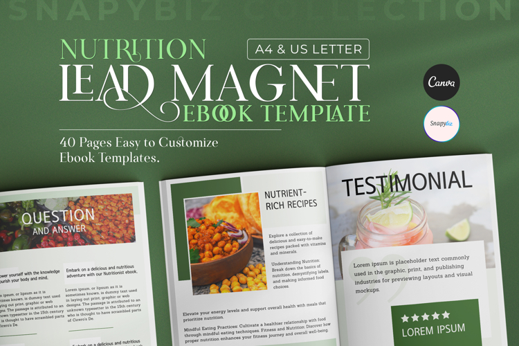Nutrition Ebook Lead Magnet Template