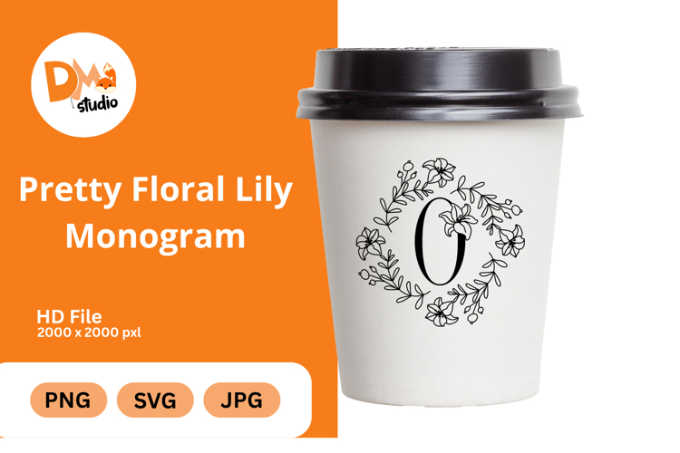 Pretty Floral Lily Monogram