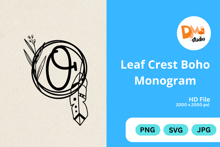 Leaf Monogram Svg Image 8