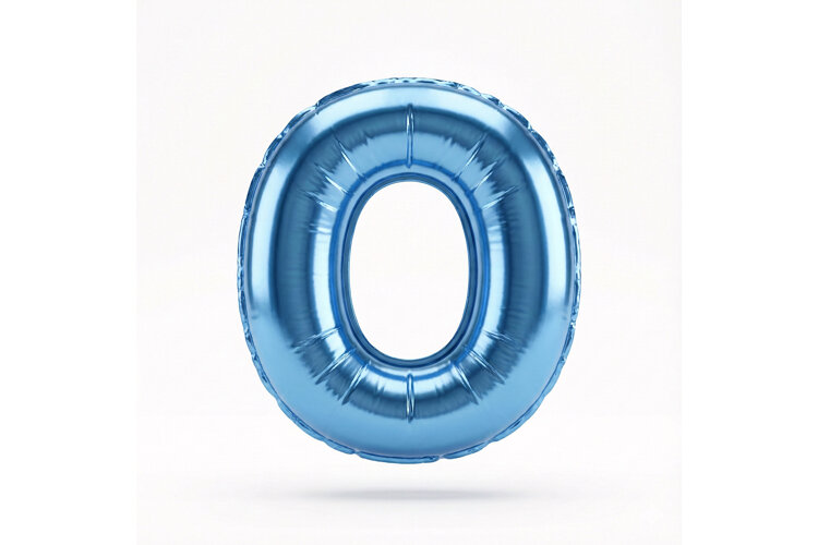 Blue Metallic Letter O Foil Balloon Party Decoration example image 1