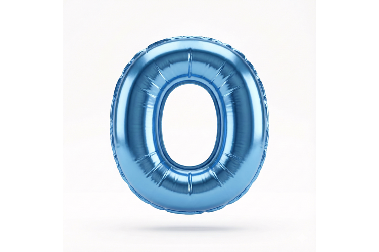 Blue Metallic Letter O Foil Balloon Party Decoration