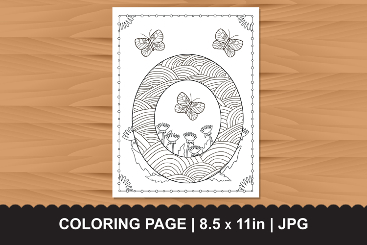 Letter O Coloring Page with Butterflies and Flowers
