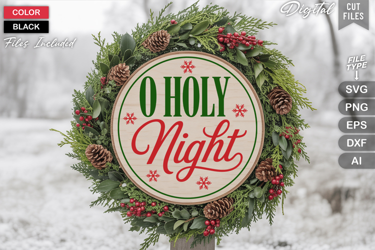 Round Christmas Ornament Svg Image 7