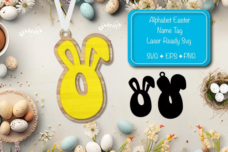 Alphabet Letter O Easter basket tags Easter tag Laser Cut