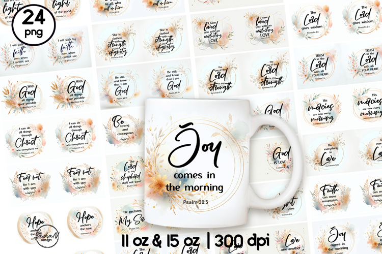 Christian mug sublimation bundle, Bible quotes
