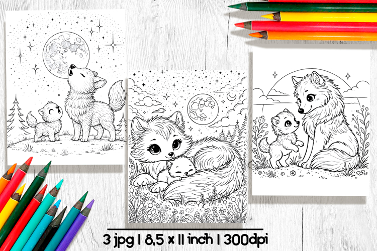 Wolf Mothers day coloring pages for kids
