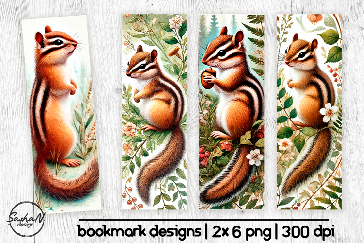 Cute Chipmunk Bookmark sublimation