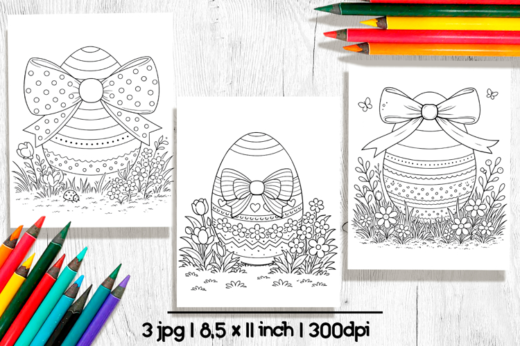 Easter egg coloring pages, Printable coloring sheets