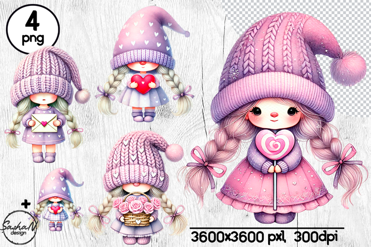 Valentine Gnome Clipart Image 2