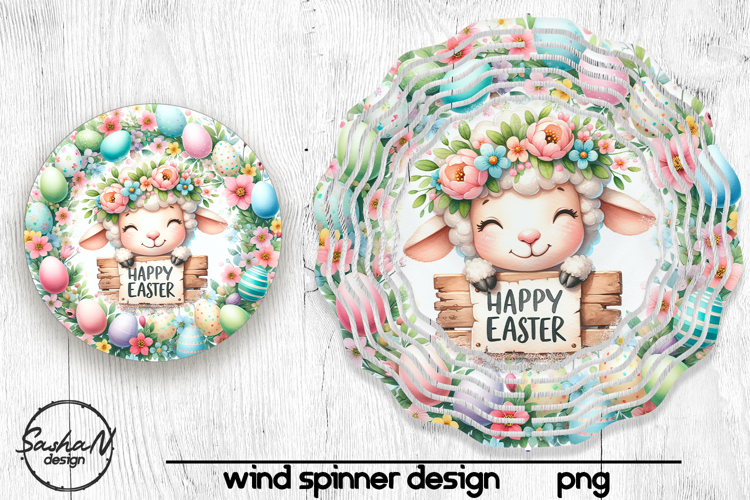 Easter wind spinner sublimation, Cute sheep