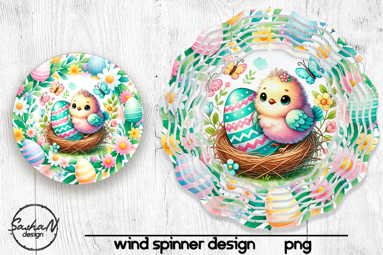 Easter bird wind spinner sublimation designs