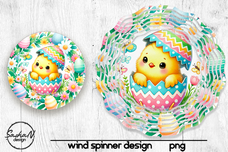 Easter chick wind spinner sublimation designs