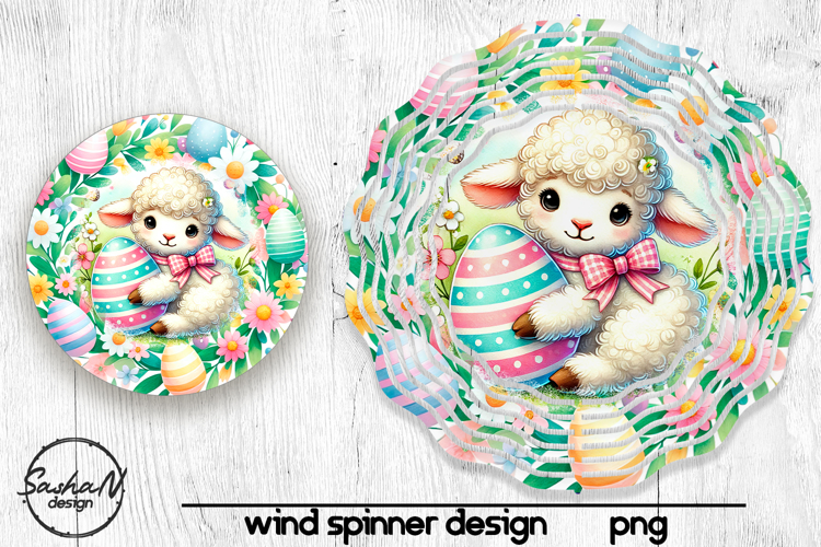 Easter sheep wind spinner sublimation designs