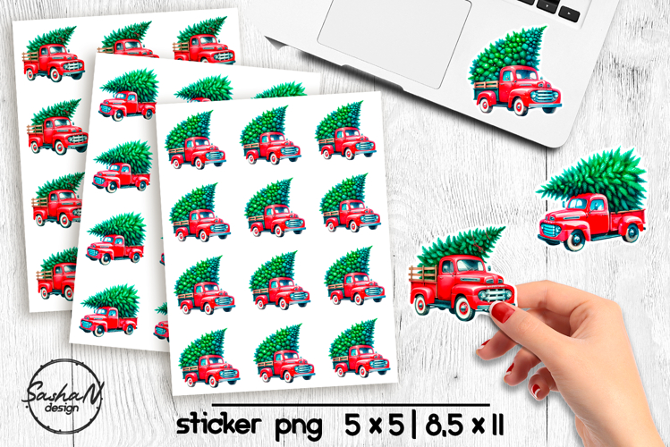 Cute Christmas truck stickers, Winter stickers