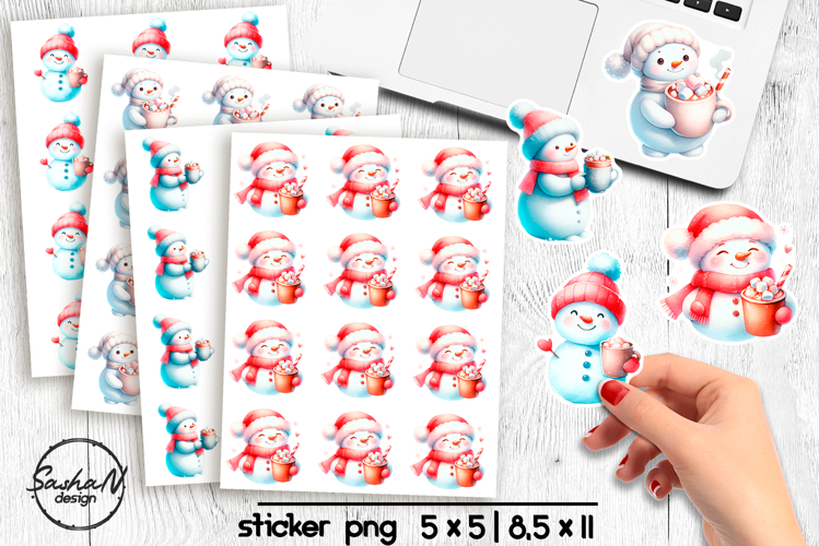 Cute snowman stickers, Winter stickers