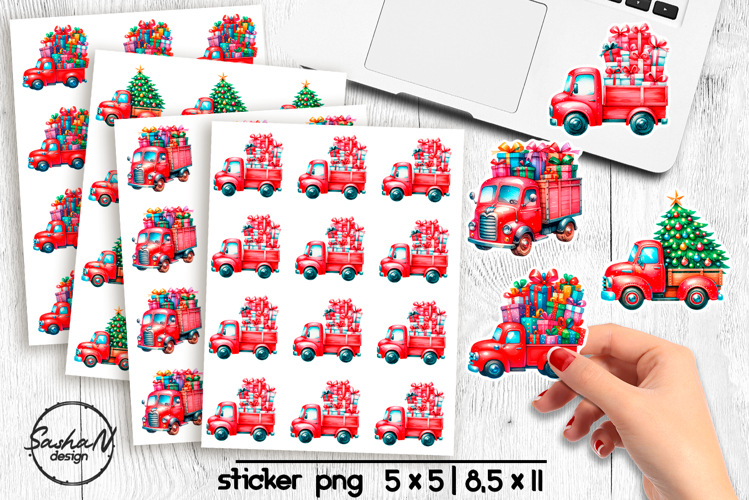 Cute Christmas truck stickers, Winter stickers