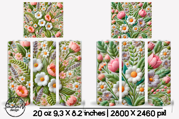 Spring floral tumbler wrap