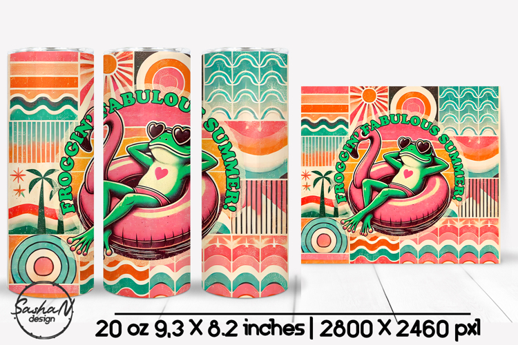 Funny summer tumbler sublimation, Retro tumbler wrap