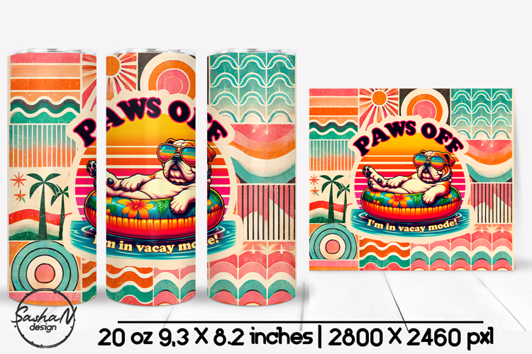 Funny summer animal tumbler sublimation, Retro tumbler wrap