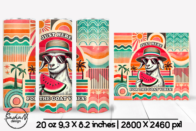 Funny summer animal tumbler sublimation, Retro tumbler wrap
