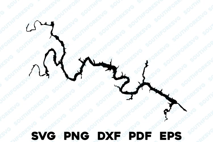Occoquan Reservoir Virginia Map Silhouette Shape Design
