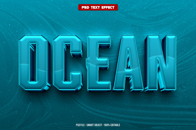 Ocean 3D editable text effect