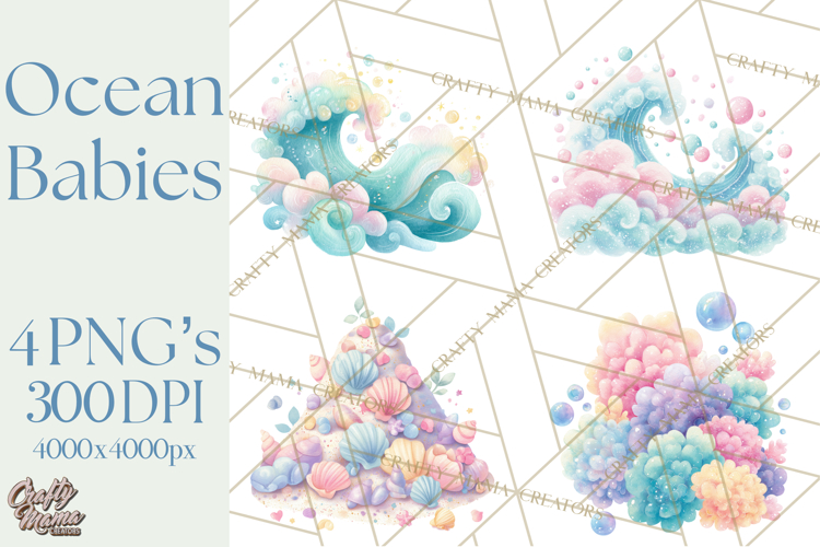 Ocean Baby Animals Clipart PNG, Cute Sea Animals Watercolor