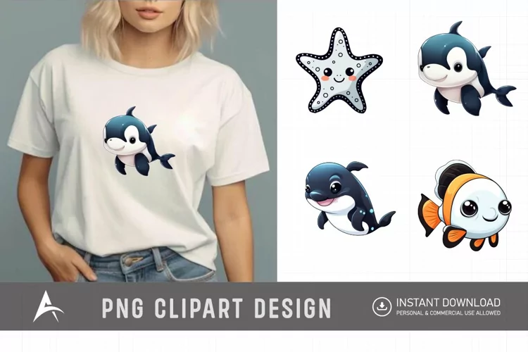 Watercolor Ocean Babies Clipart
