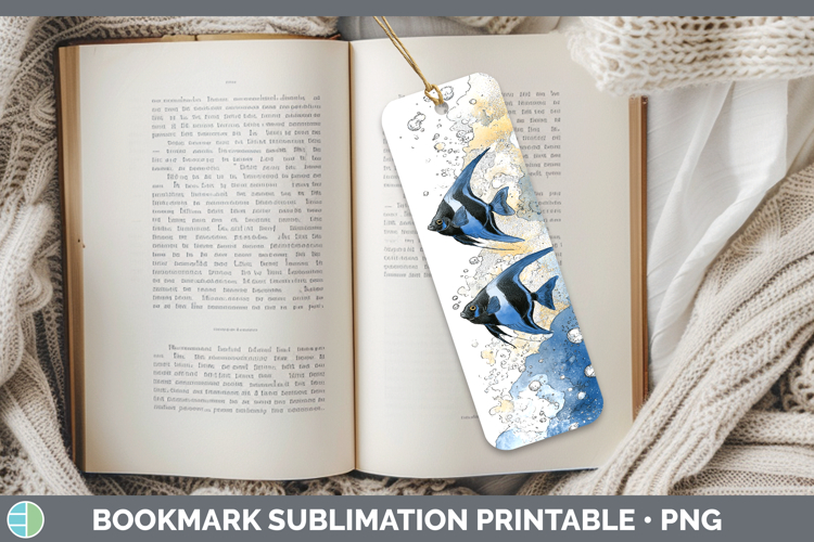Angelfish Ocean Fish Sketch Bookmark Sublimation Design