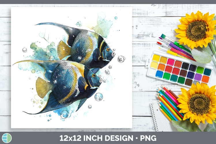 Angelfish Ocean Fish Sketch Paper Backgrounds Design