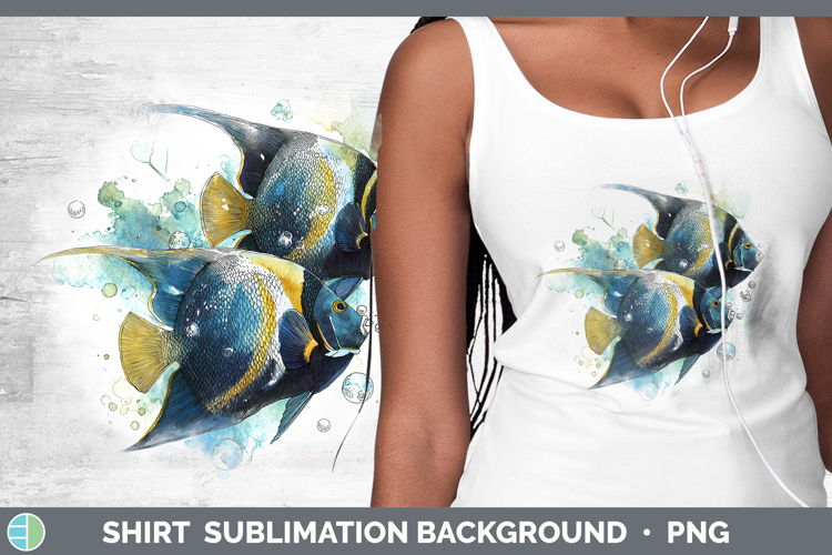 Angelfish Ocean Fish Sketch Shirt Sublimation Design