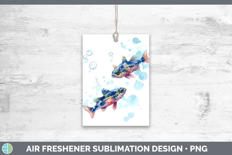 Basslet Ocean Fish Sketch Air Freshener Sublimation Design