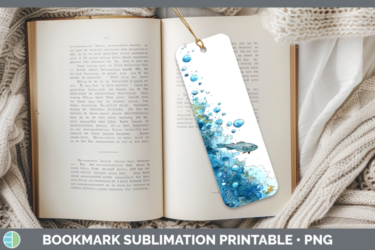 Basslet Ocean Fish Sketch Bookmark Sublimation Design